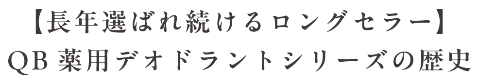 【長年選ばれ続けるロングセラー】 QB薬用デオドラントシリーズの歴史